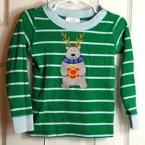 Hanna Andersson Green Christmas Pajama Top 3T